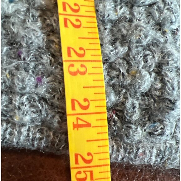 Harrington Square Textured popcorn Knit Cardigan L/XL Wool Blend Gray Fisherman - Picture 4 of 7